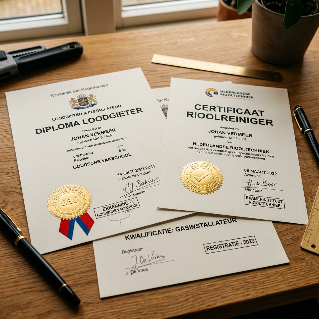 Spoedontstopper - erkende certificeringen loodgieter keurmerken